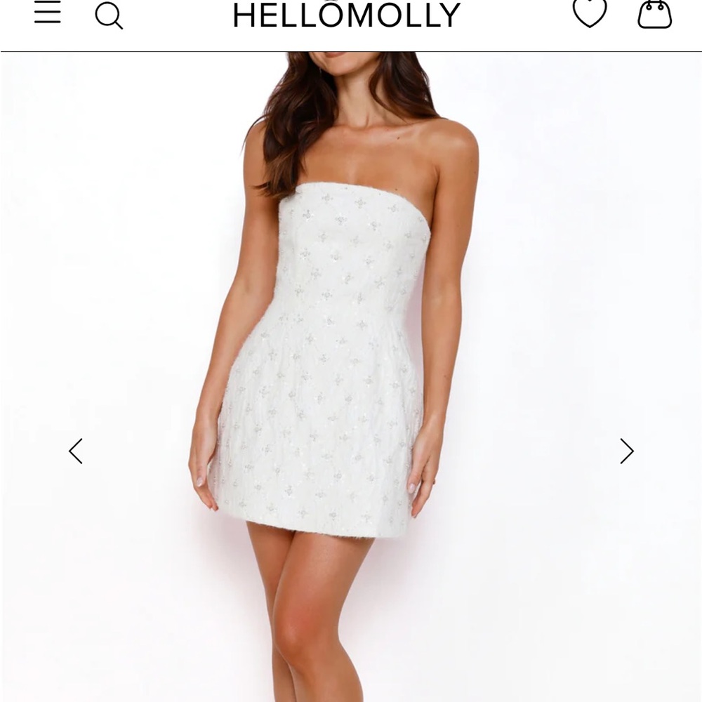 Hello Molly Strapless White Mini Dress